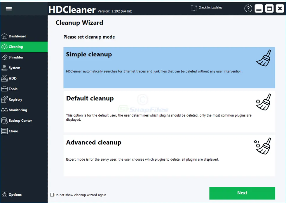 HDCleaner Captură de ecran 2