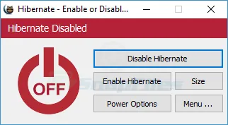 Hibernate Enable or Disable Captură de ecran 2