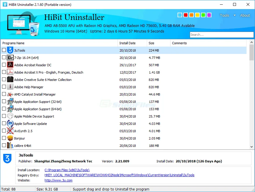 HiBit Uninstaller Captură de ecran 1