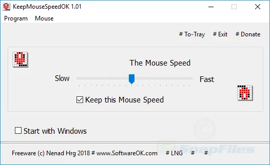 KeepMouseSpeedOK Captură de ecran 1