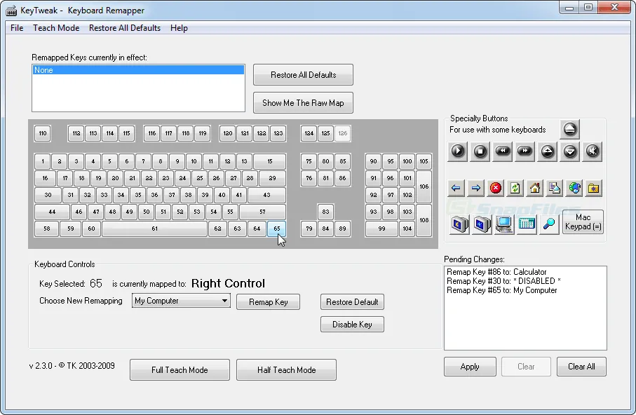 KeyTweak Captură de ecran 1