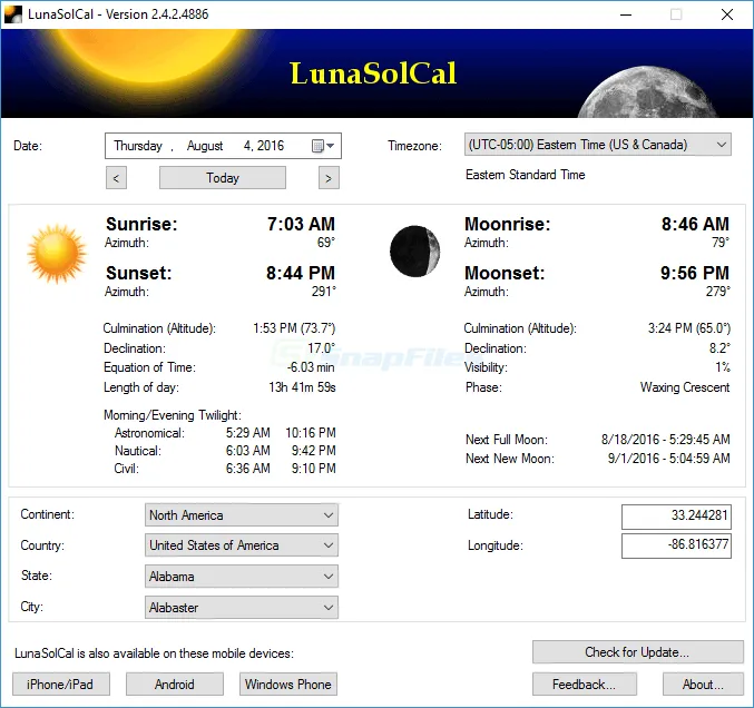 LunaSolCal Captură de ecran 1