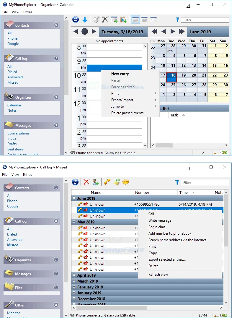 MyPhoneExplorer Captură de ecran 2