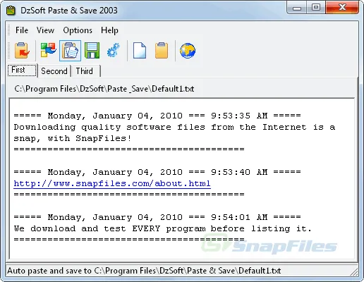 DzSoft Paste and Save Captură de ecran 1