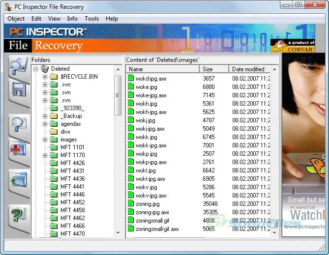 PC Inspector File Recovery Captură de ecran 1