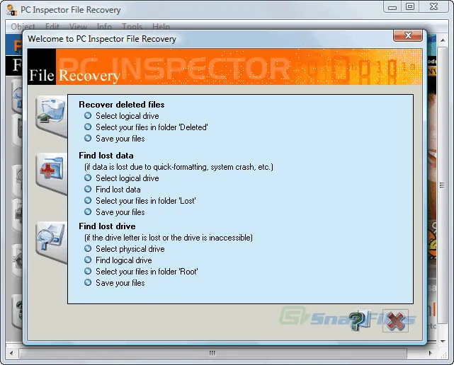 PC Inspector File Recovery Captură de ecran 2