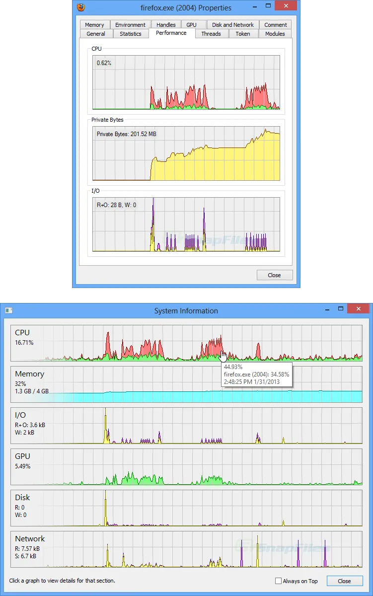 Process Hacker Captură de ecran 2