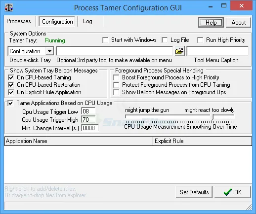 Process Tamer Captură de ecran 1