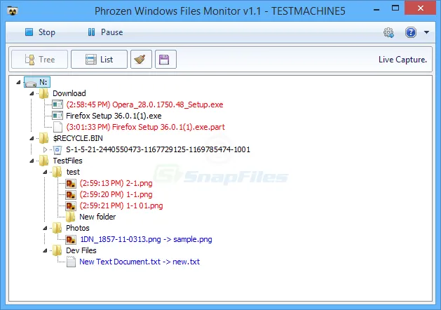 Phrozen Windows File Monitor Captură de ecran 1