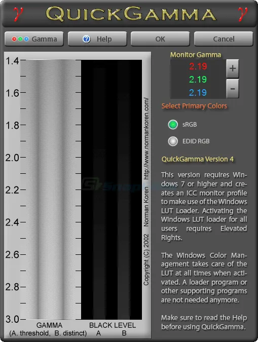 QuickGamma Captură de ecran 1