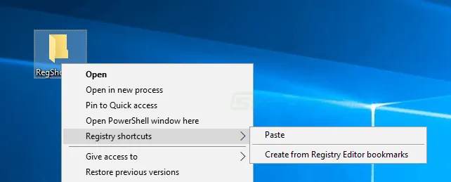 Registry Shortcuts Captură de ecran 1