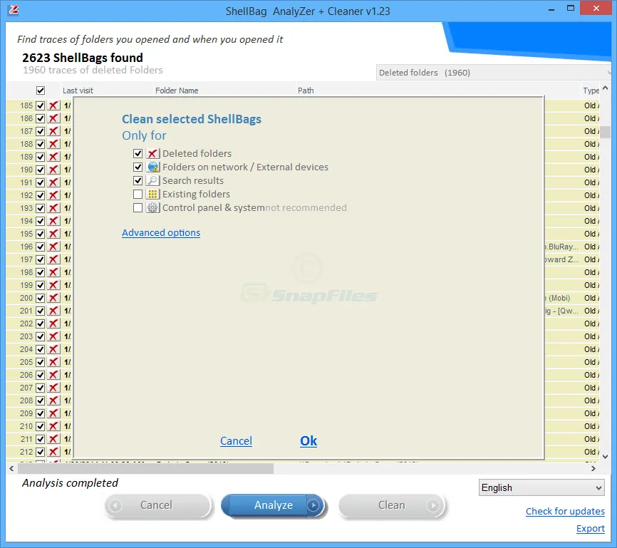 ShellBag Analyzer and Cleaner Captură de ecran 2