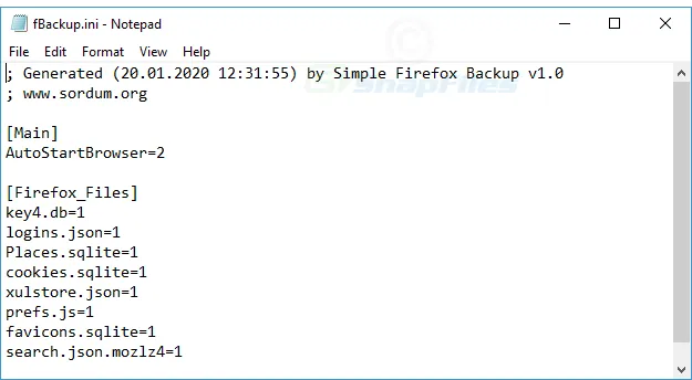 Simple Firefox Backup Captură de ecran 2