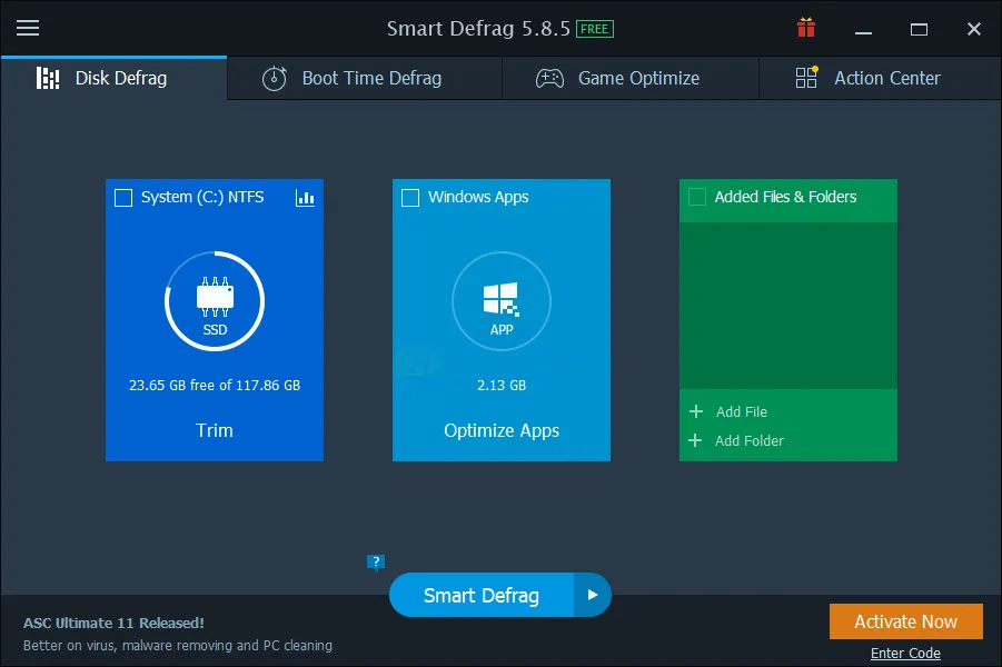 IObit Smart Defrag Captură de ecran 1