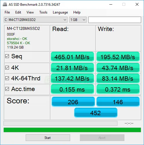 AS SSD Benchmark Captură de ecran 1