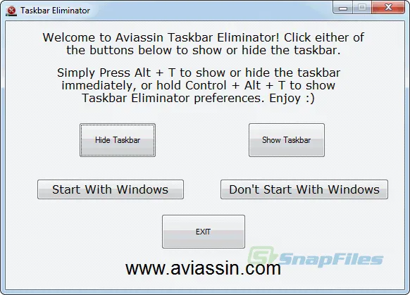 Taskbar Eliminator Captură de ecran 1