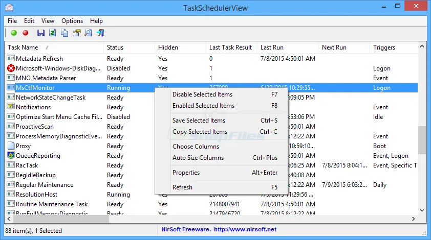 TaskSchedulerView Captură de ecran 1