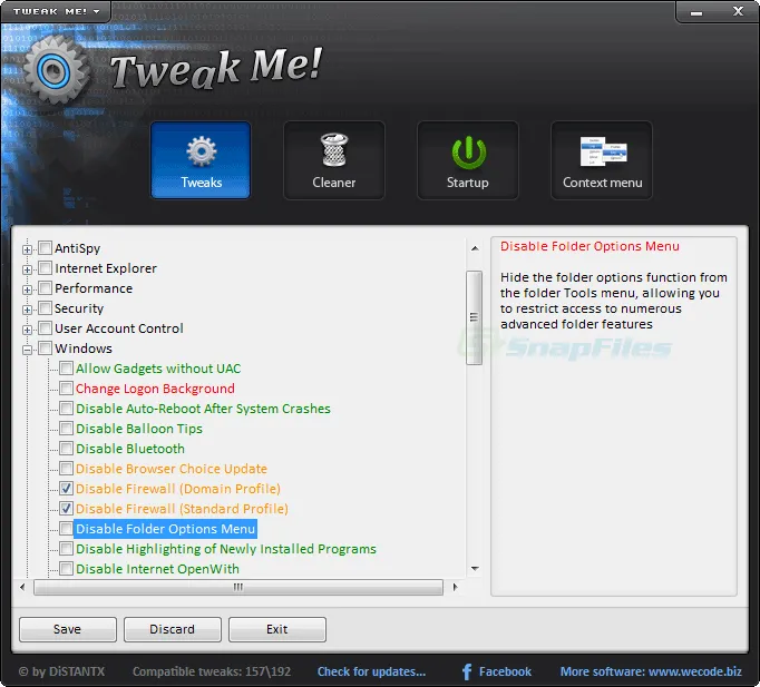 Tweak Me! Captură de ecran 1