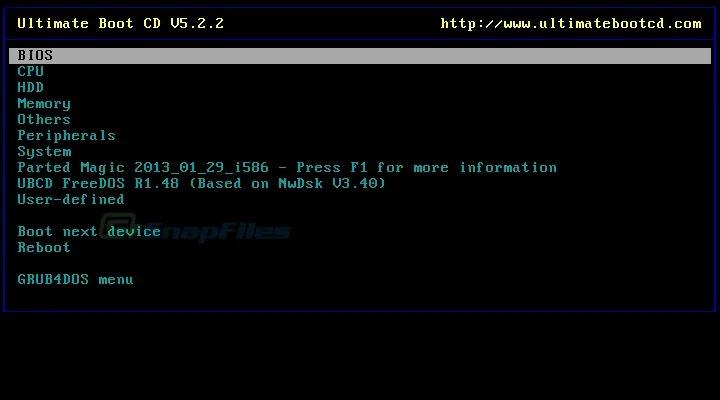 Ultimate Boot CD Captură de ecran 1