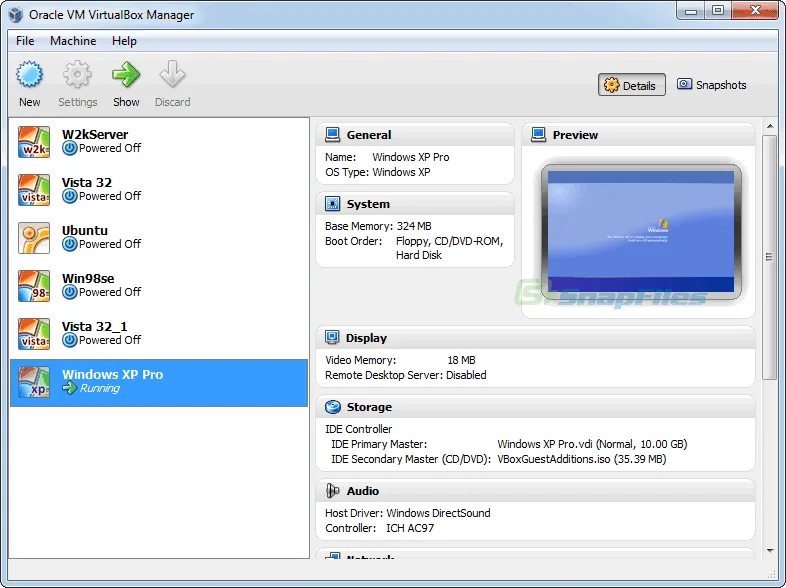 VirtualBox Captură de ecran 1