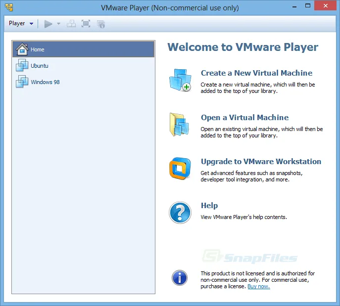 VMware Player Captură de ecran 1