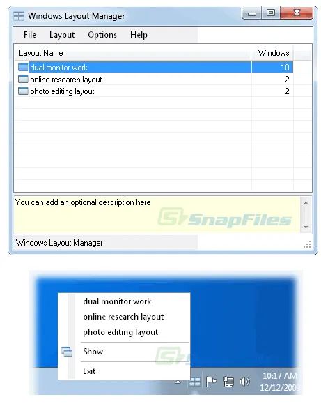 Windows Layout Manager (WiLMa) Captură de ecran 1