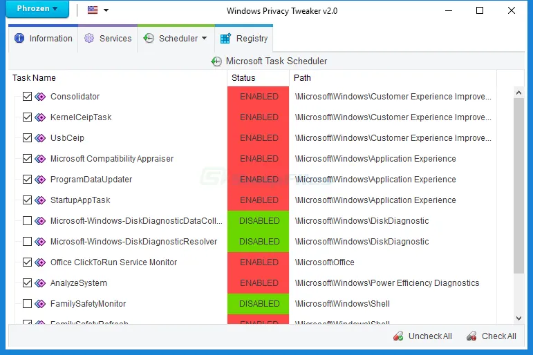 Windows Privacy Tweaker Captură de ecran 2