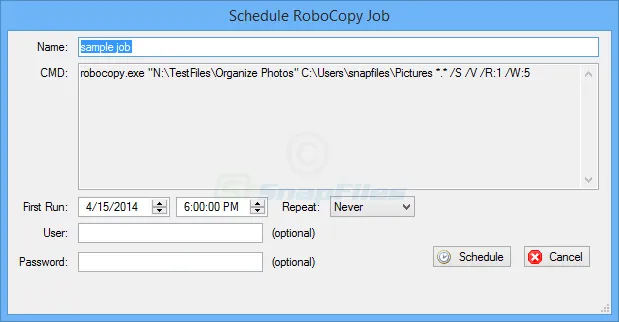 WinRoboCopy Captură de ecran 2