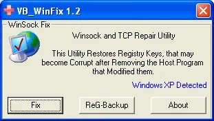 WinSock XP Fix Captură de ecran 1