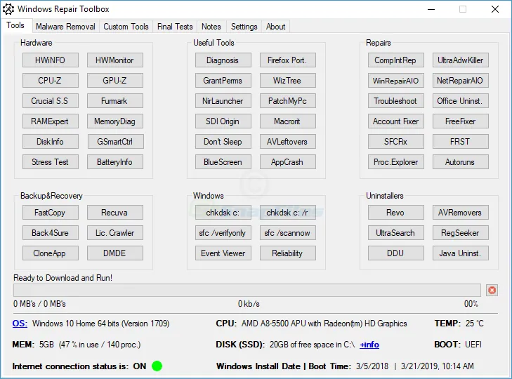 Windows Repair Toolbox Captură de ecran 1