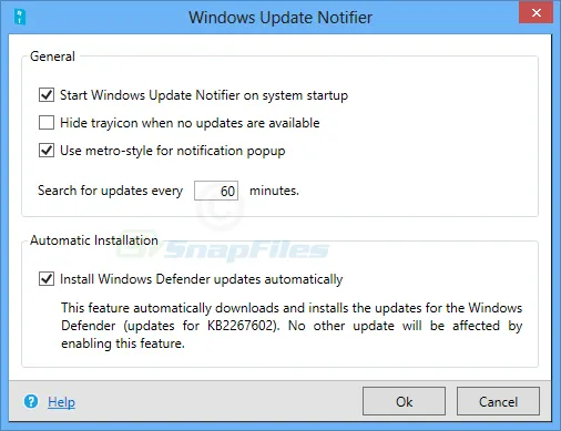 Windows Update Notifier Captură de ecran 1